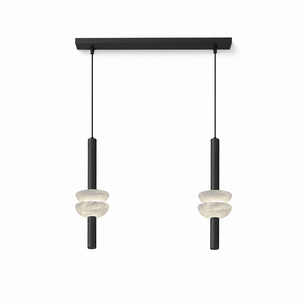 Marlen Stacked Stone Alabaster Chandelier