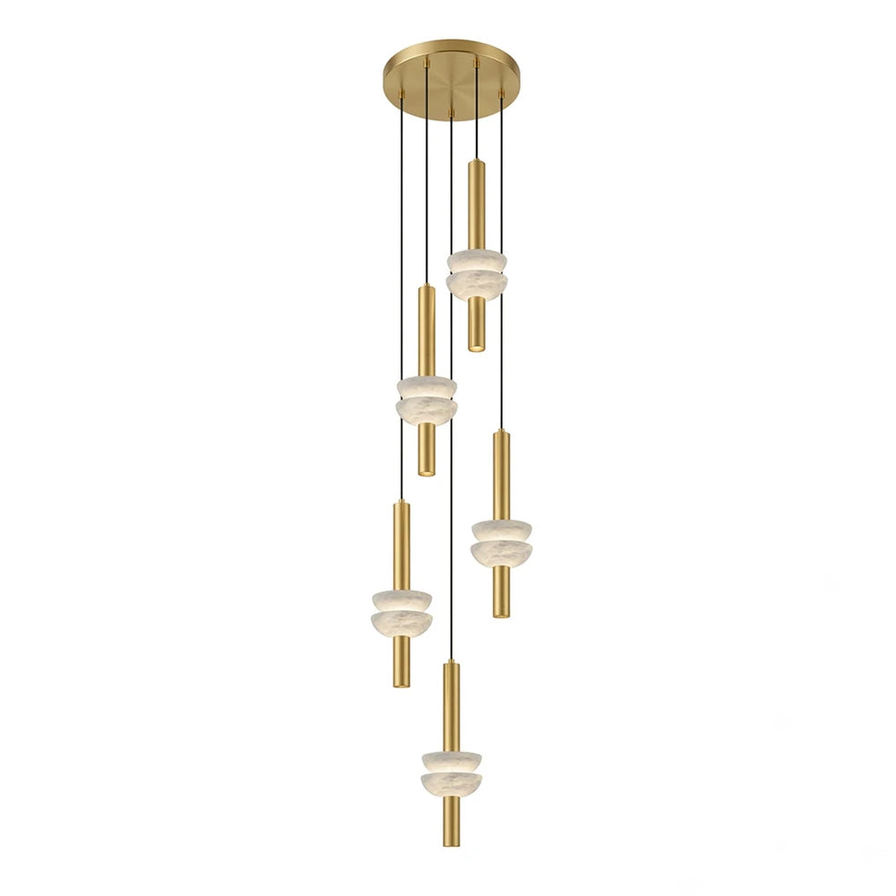 Marlen Stacked Stone Alabaster Chandelier
