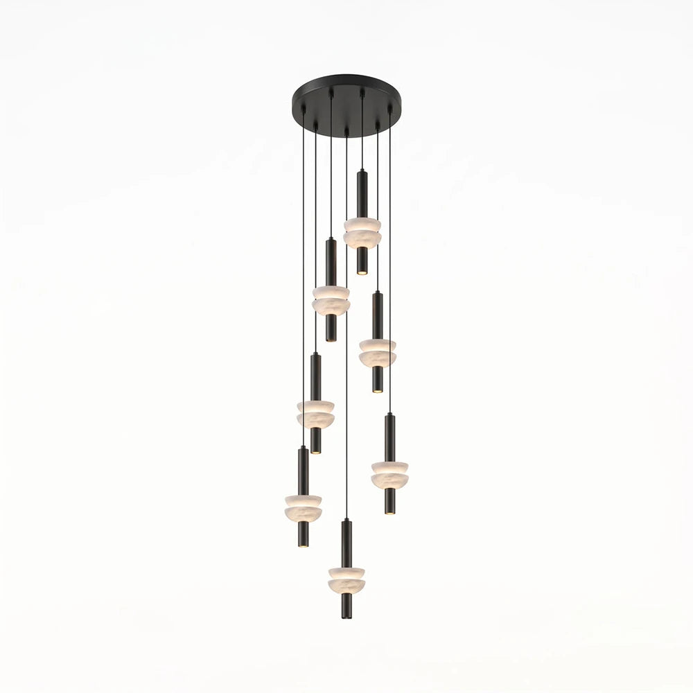 Marlen Stacked Stone Alabaster Chandelier