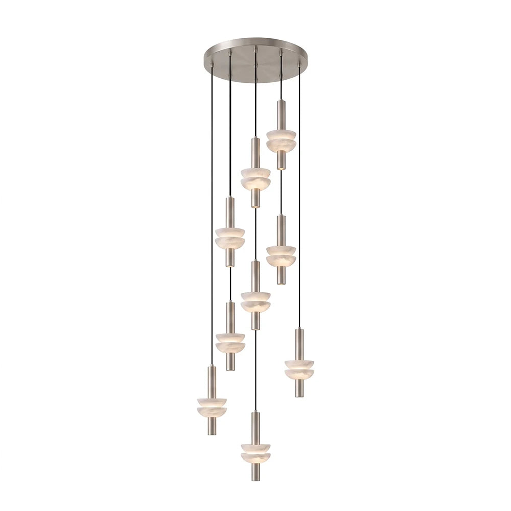 Marlen Stacked Stone Alabaster Chandelier