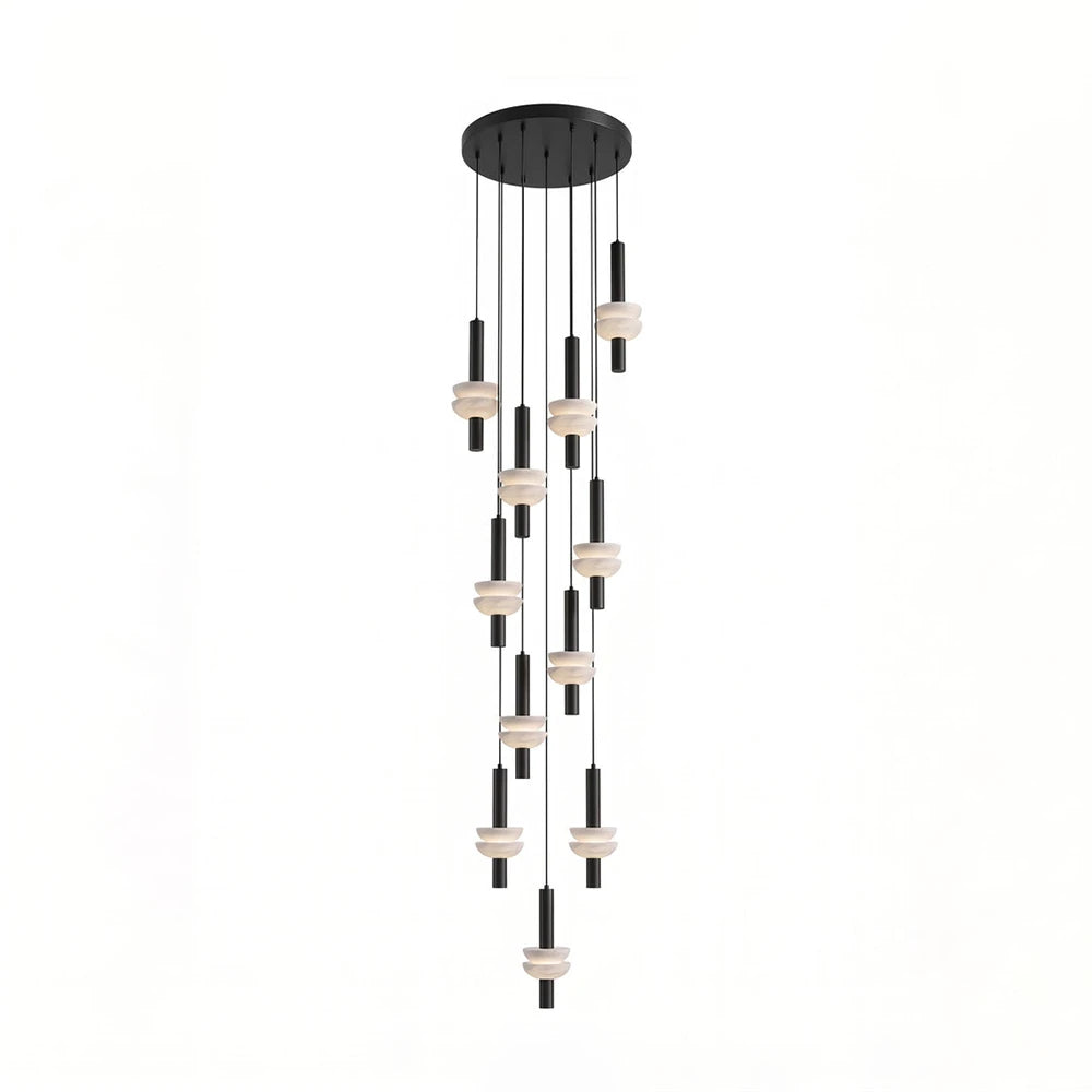 Marlen Stacked Stone Alabaster Chandelier