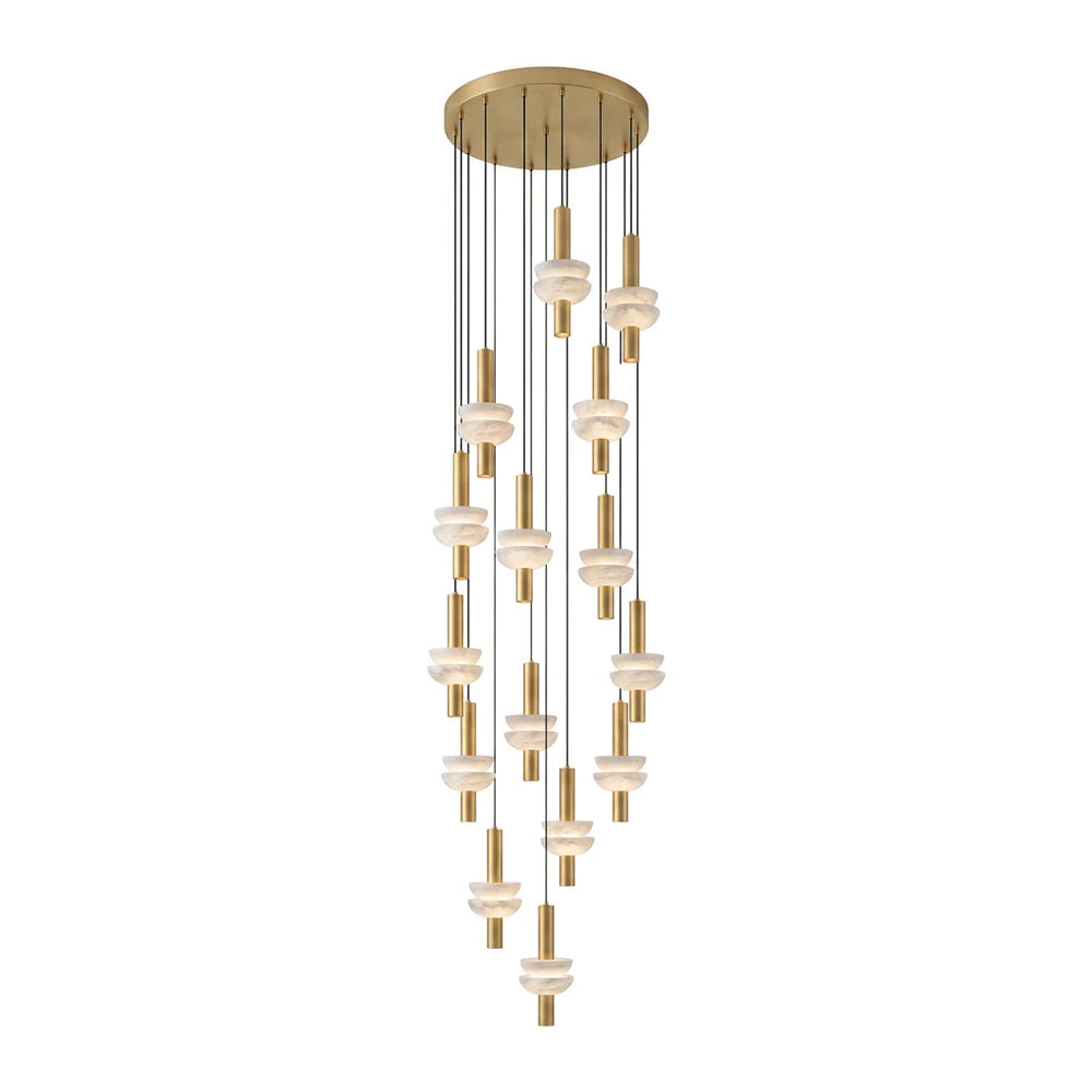 Marlen Stacked Stone Alabaster Chandelier