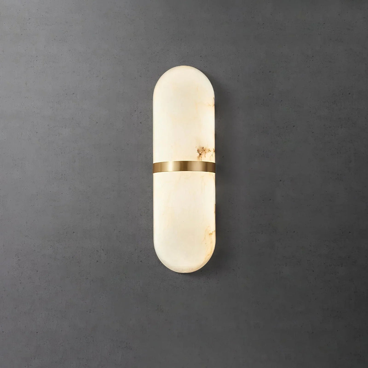 Oval Alabaster Semi-Circular Wall Lamp