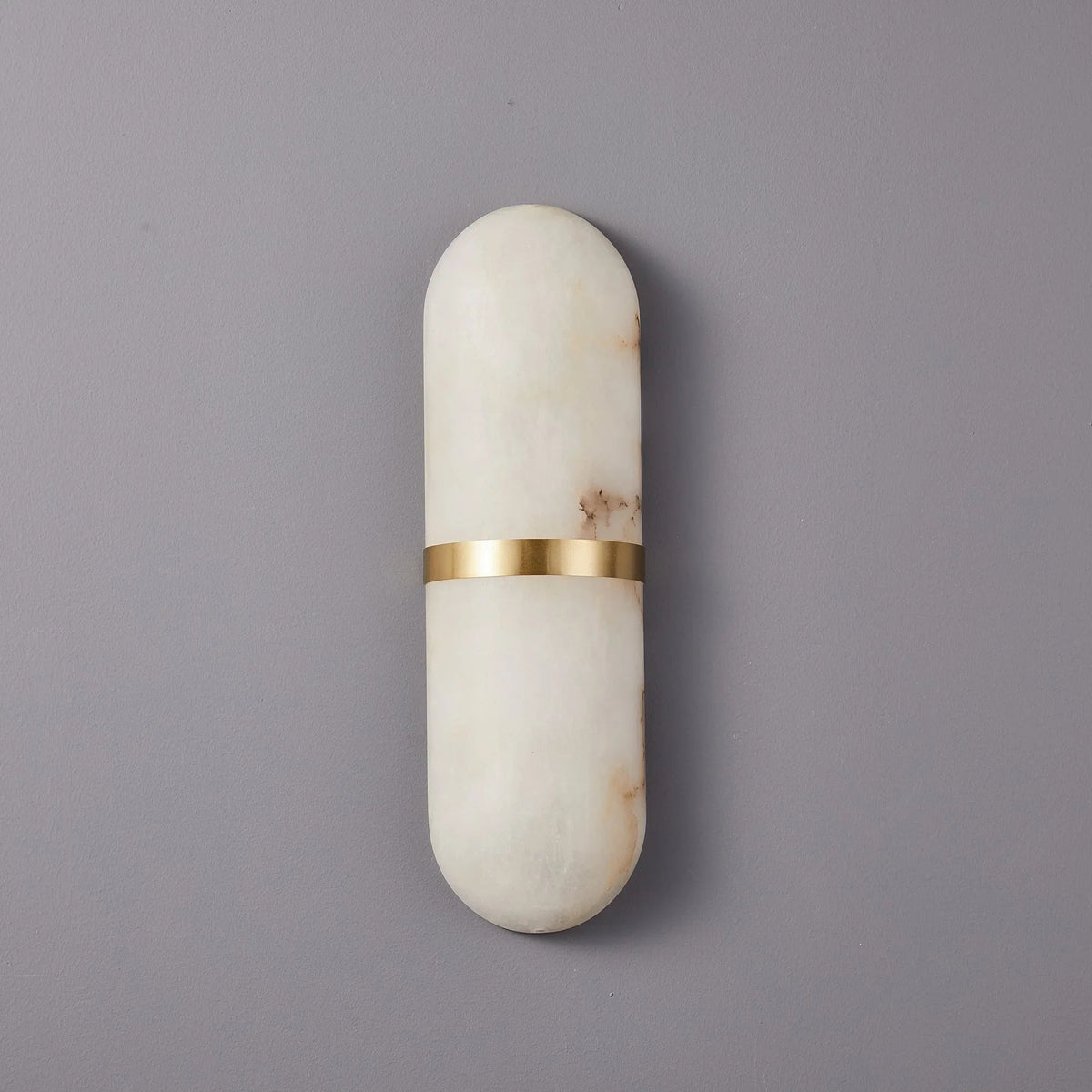 Oval Alabaster Semi-Circular Wall Lamp