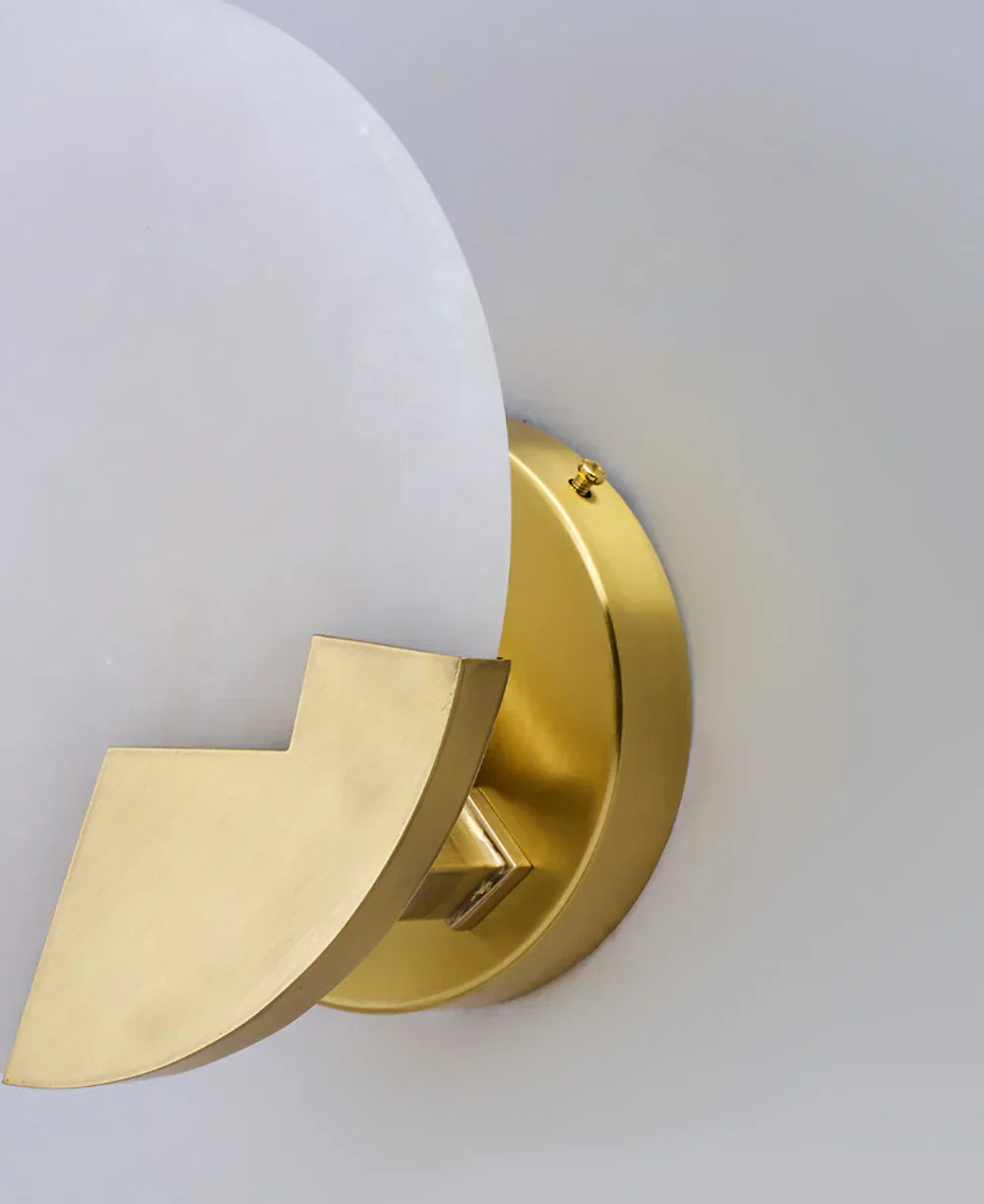 Modern Alabaster Brass Wall Light