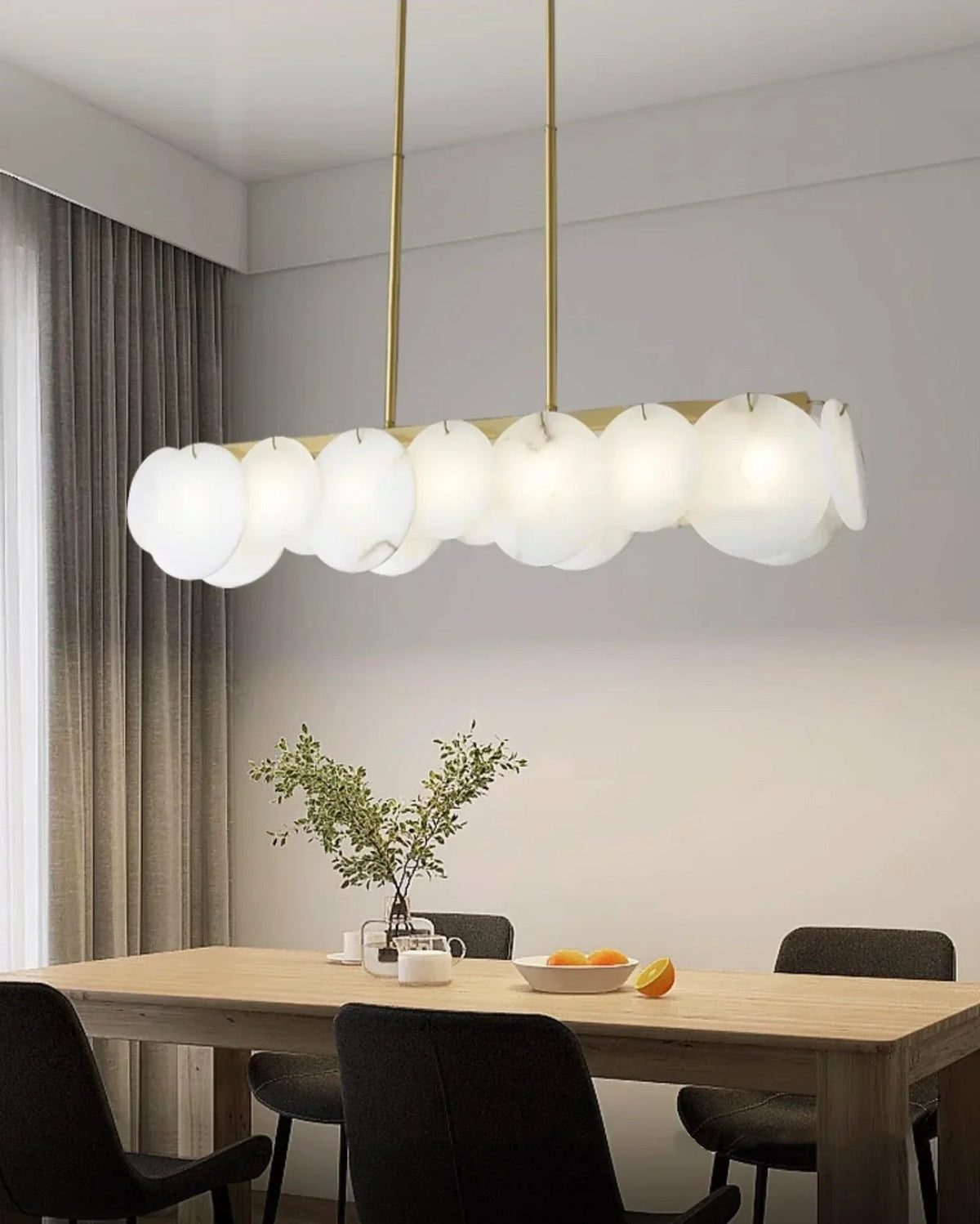 Modern Alabaster Linear Chandelier