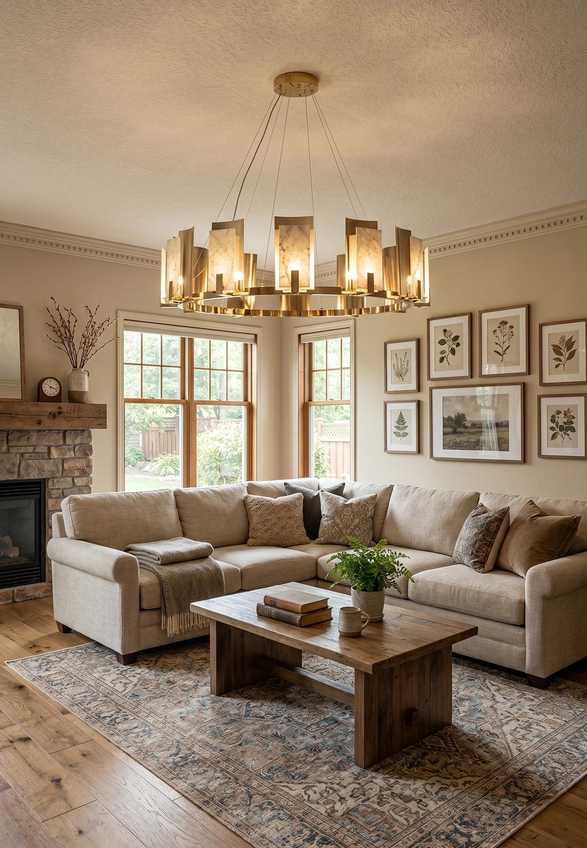 Modern Alabaster Jessie Round Chandelier