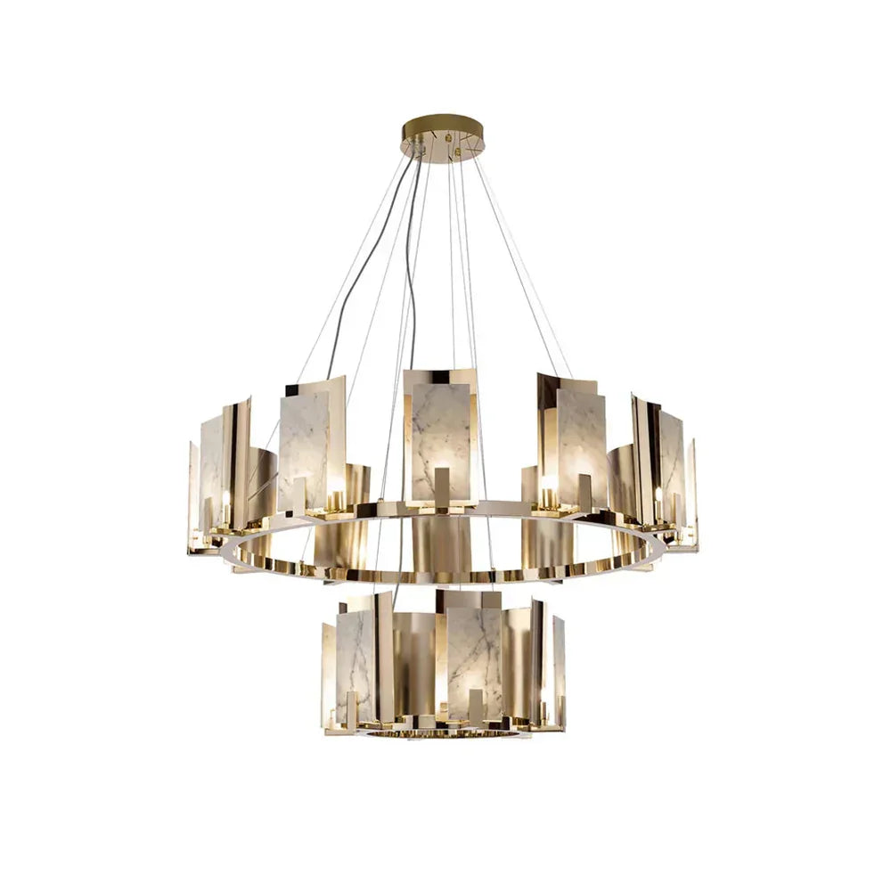 Modern Alabaster Jessie Round Chandelier