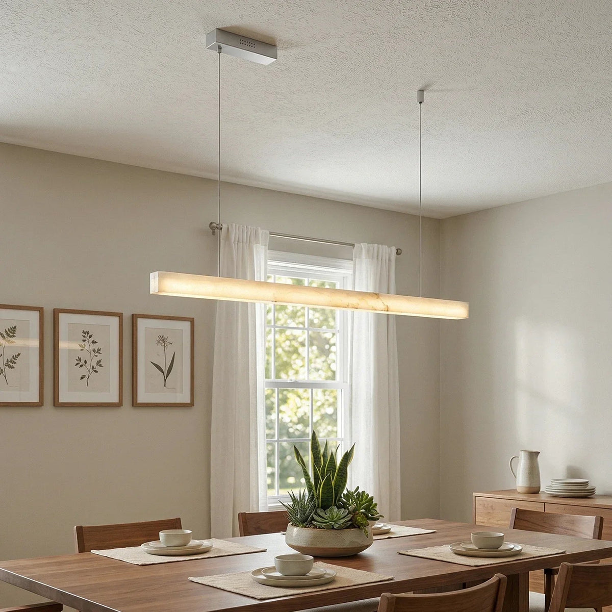 Modern Linear Alabaster Pendant Light