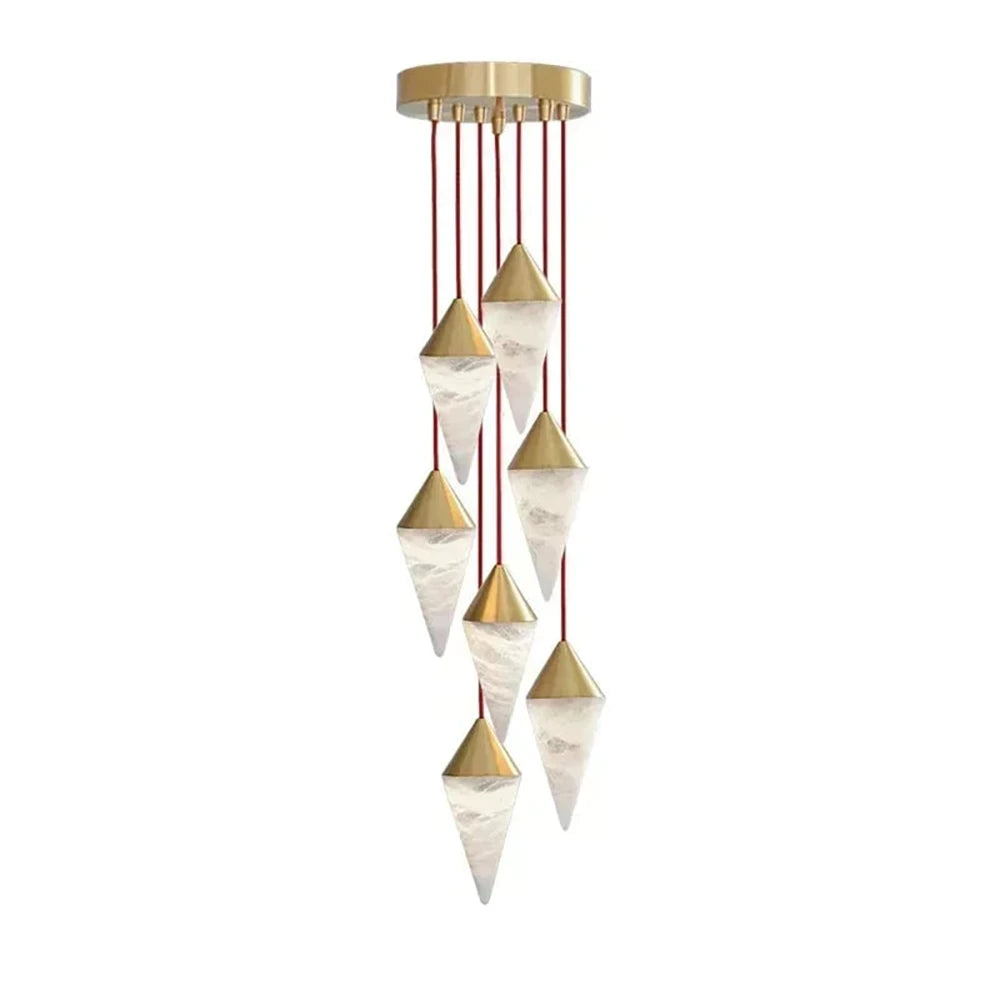 Ondine Faceted Alabaster Drop Chandelier