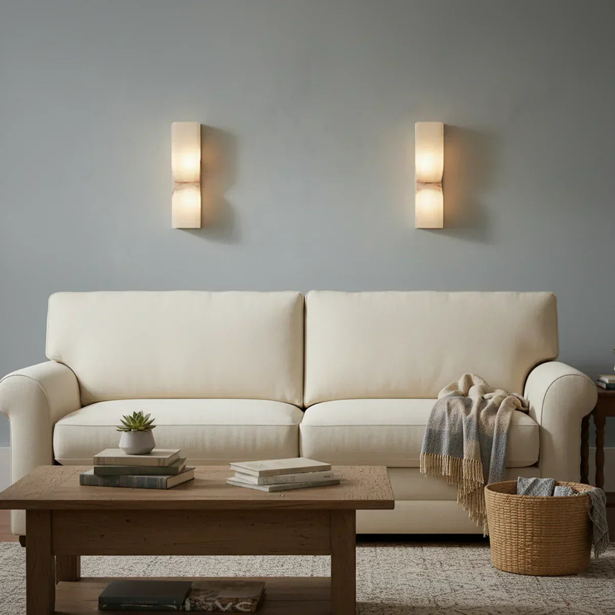Rectangular Alabaster Essence Wall Sconce