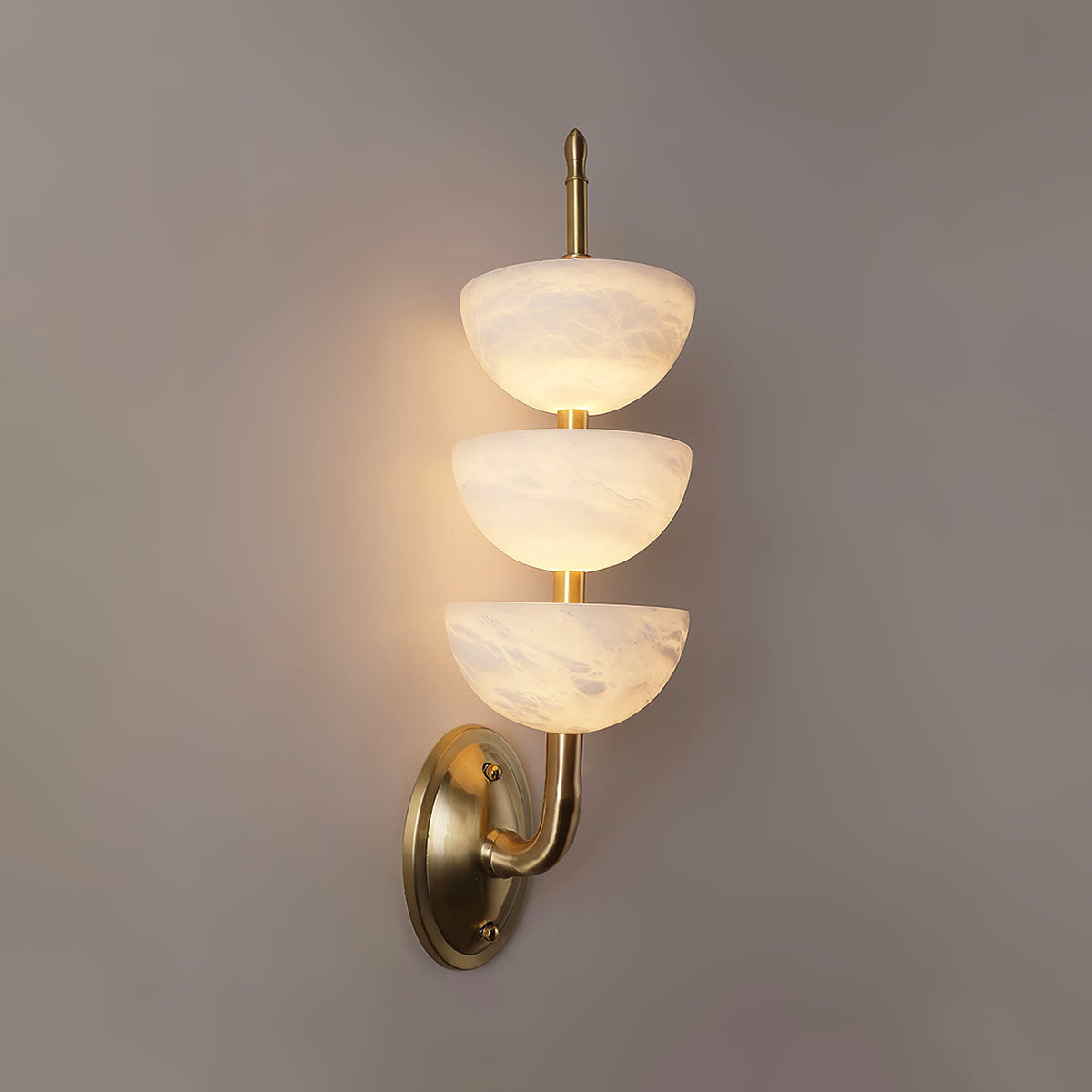 Triple Luxury Alabaster Wall Sconce