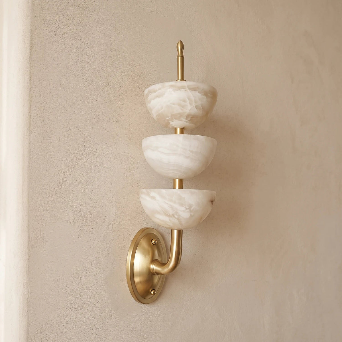 Triple Luxury Alabaster Wall Sconce