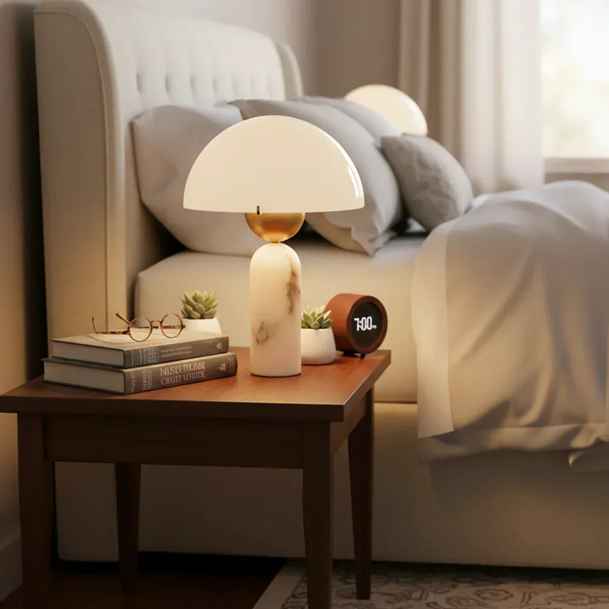 Alabaster Peono Table Lamp