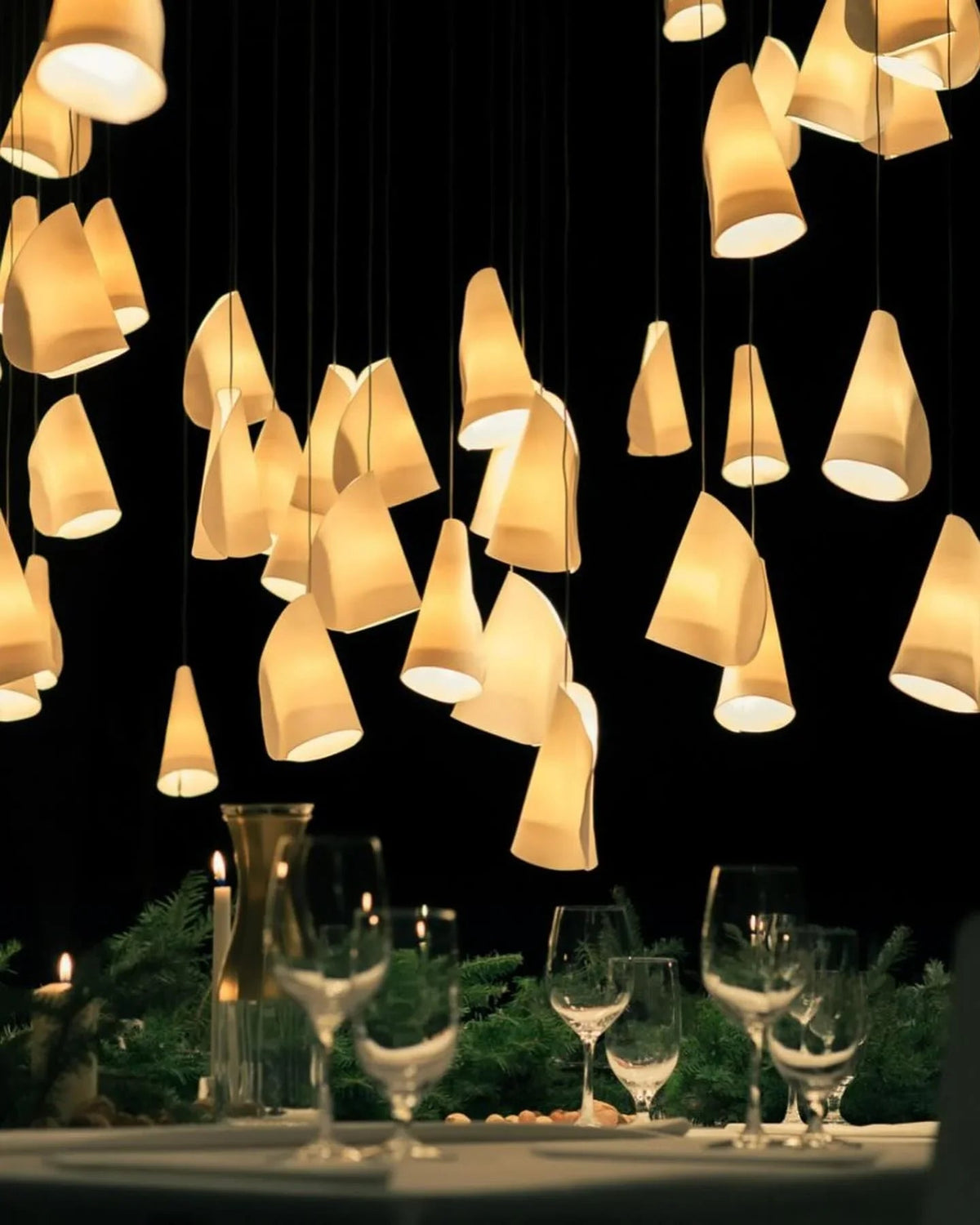 Porcelain Cascade Cluster Pendant Light