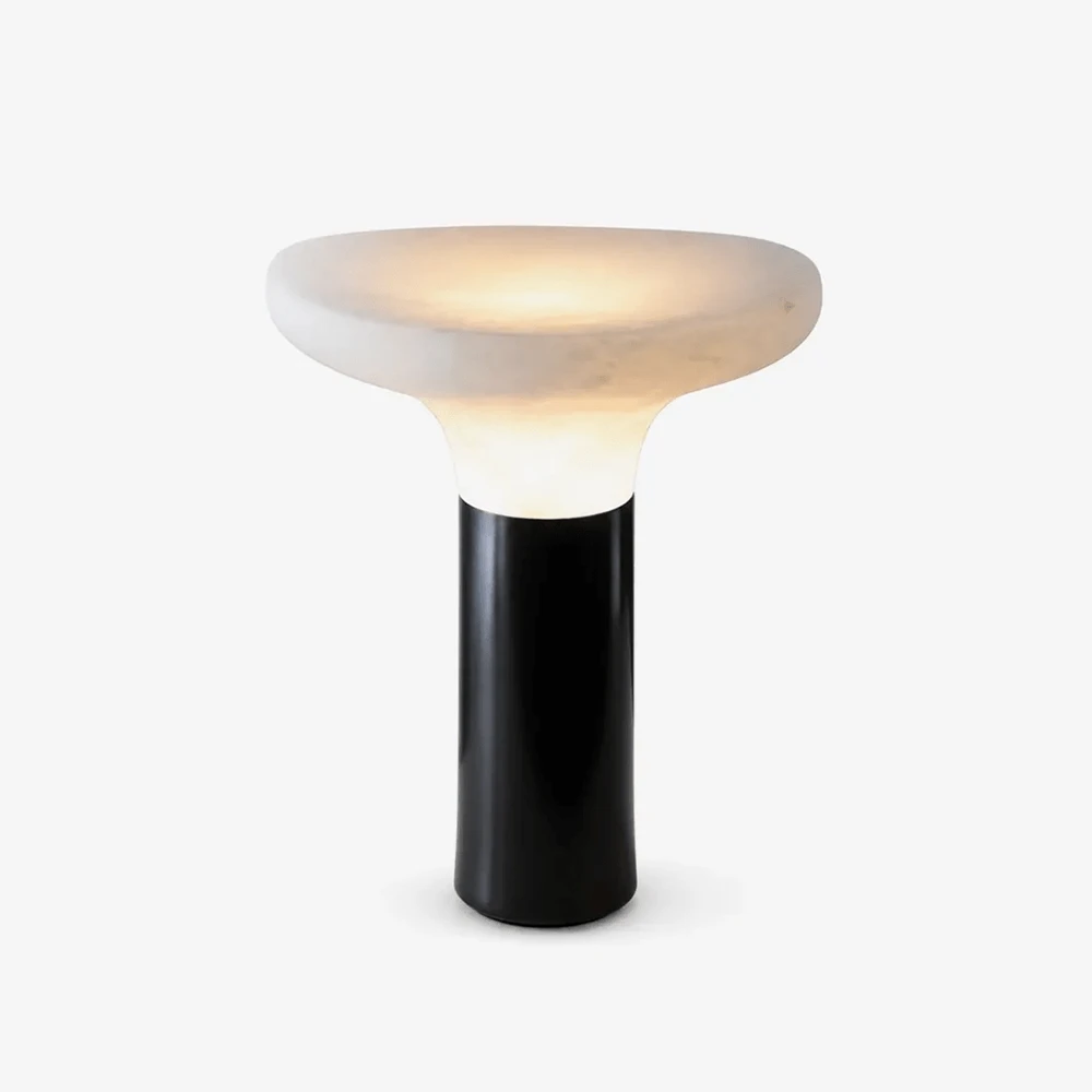 Mushroom Cap Alabaster Table Lamp
