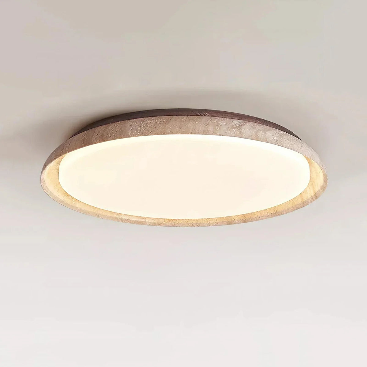 Round Kuzco Travertine Ceiling Light