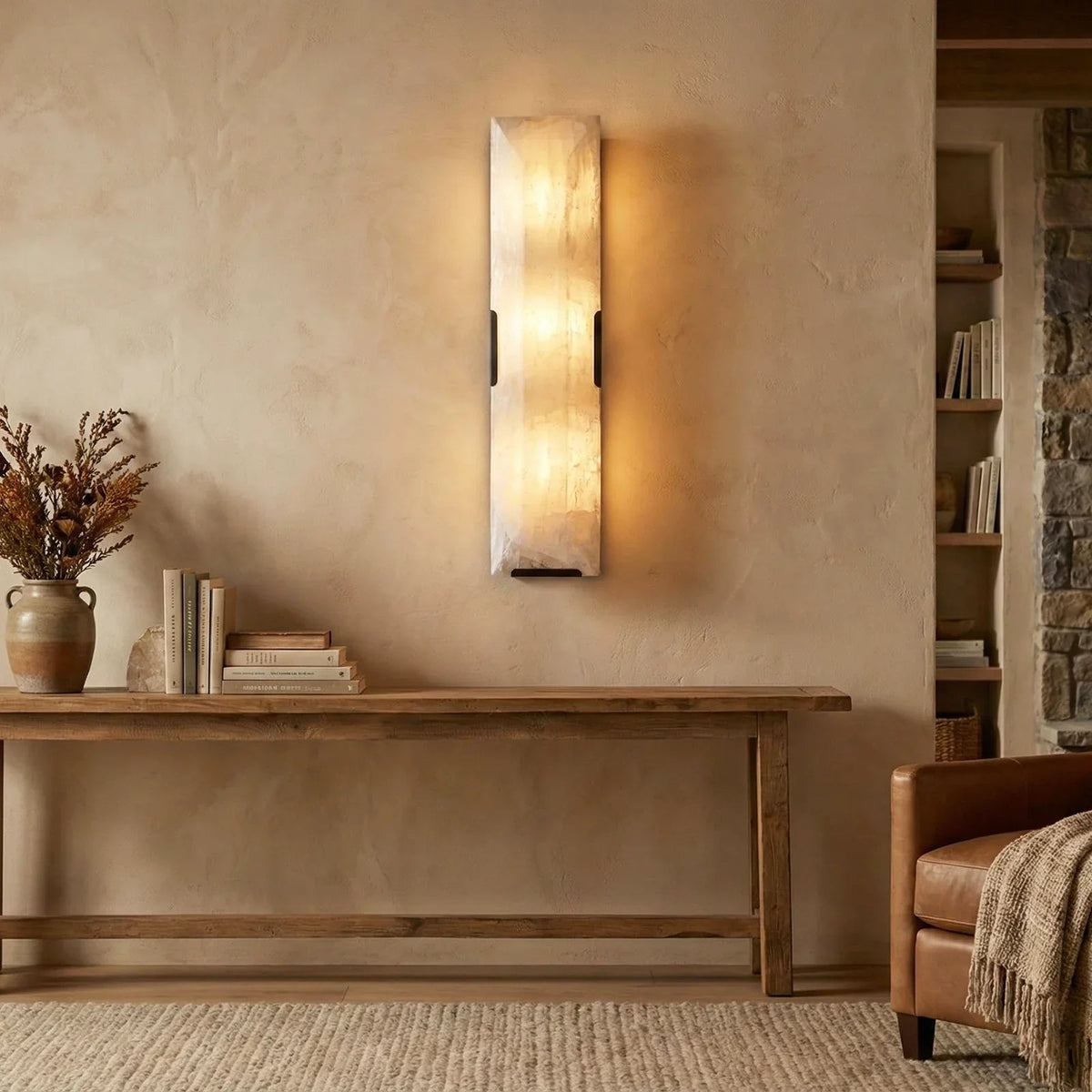 Rectangular Alabaster Wall Lamp