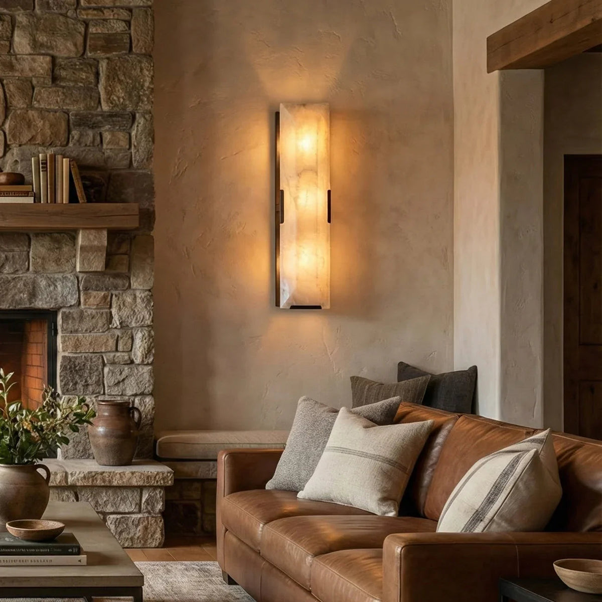 Rectangular Alabaster Wall Lamp
