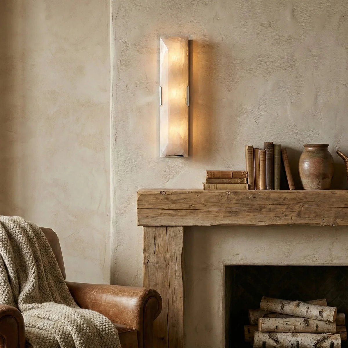 Rectangular Alabaster Wall Lamp