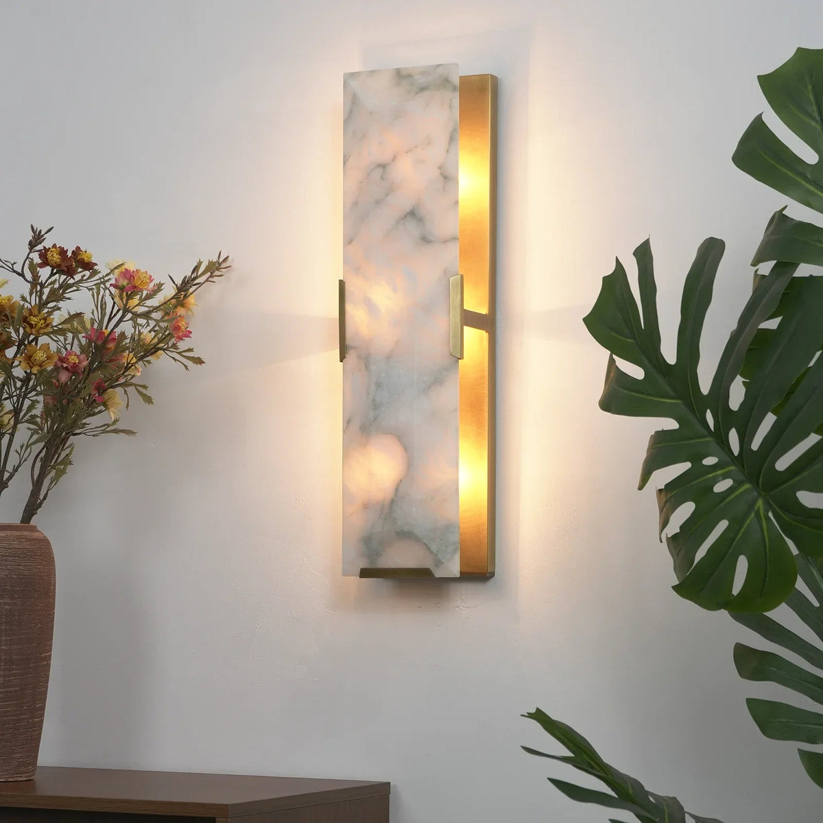 Rectangular Alabaster Wall Lamp