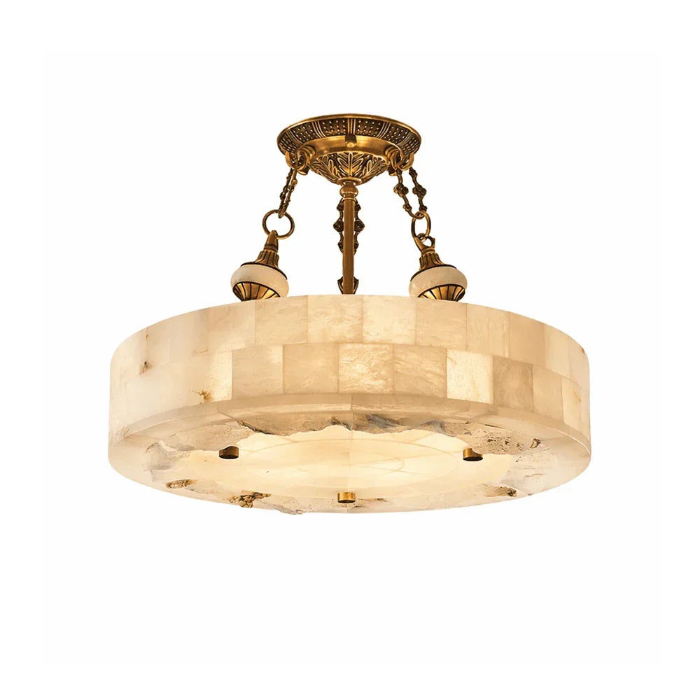 Round Aurevia Alabaster Ceiling Light