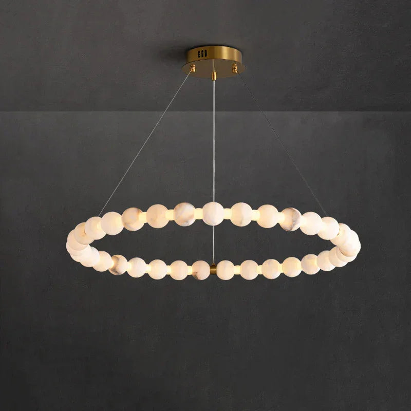 Pearl Alabaster Necklace Round Chandelier
