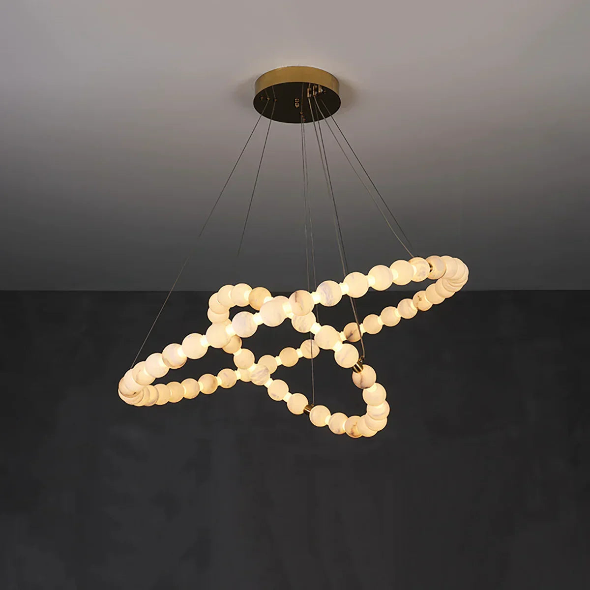 Pearl Alabaster Necklace Round Chandelier
