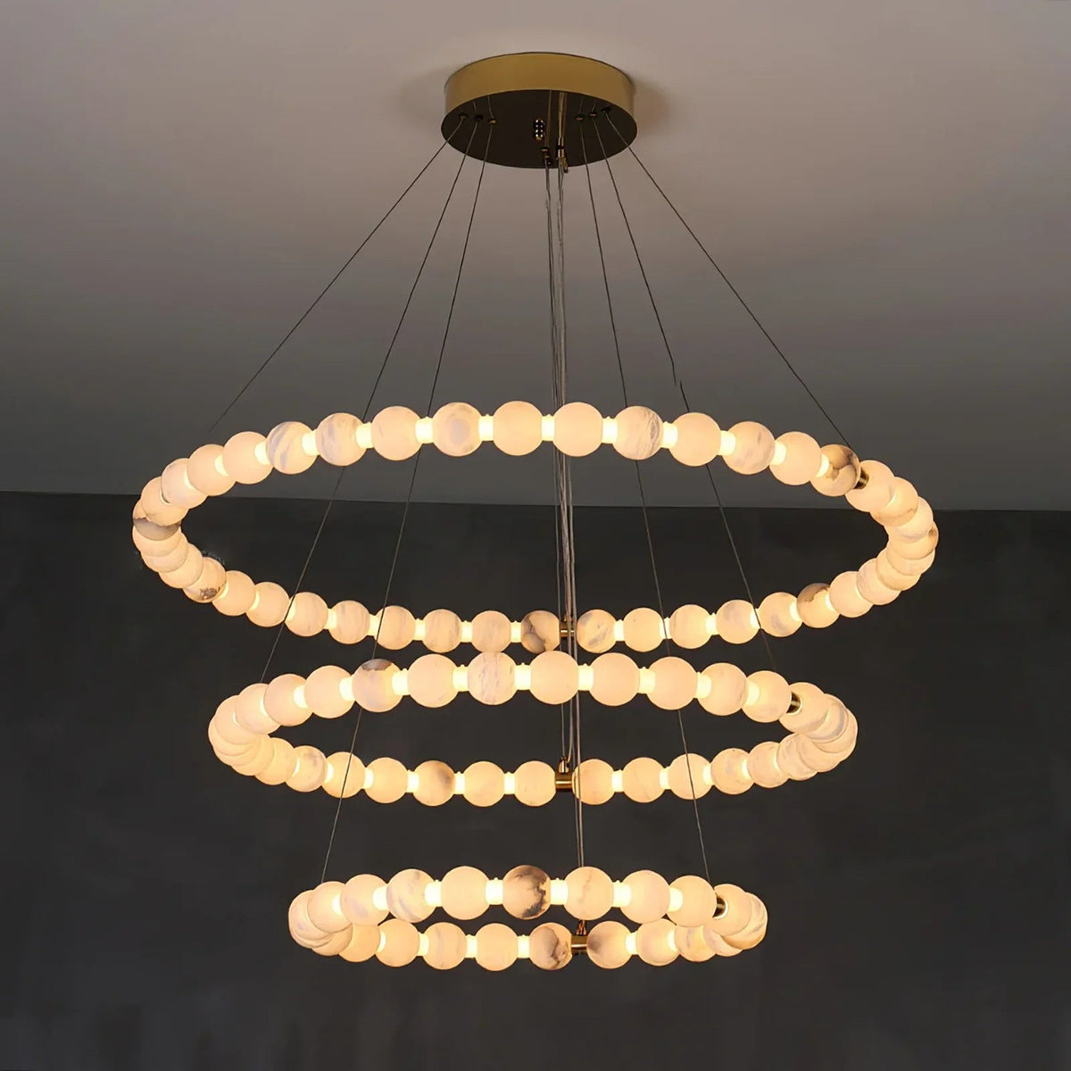 Pearl Alabaster Necklace Round Chandelier