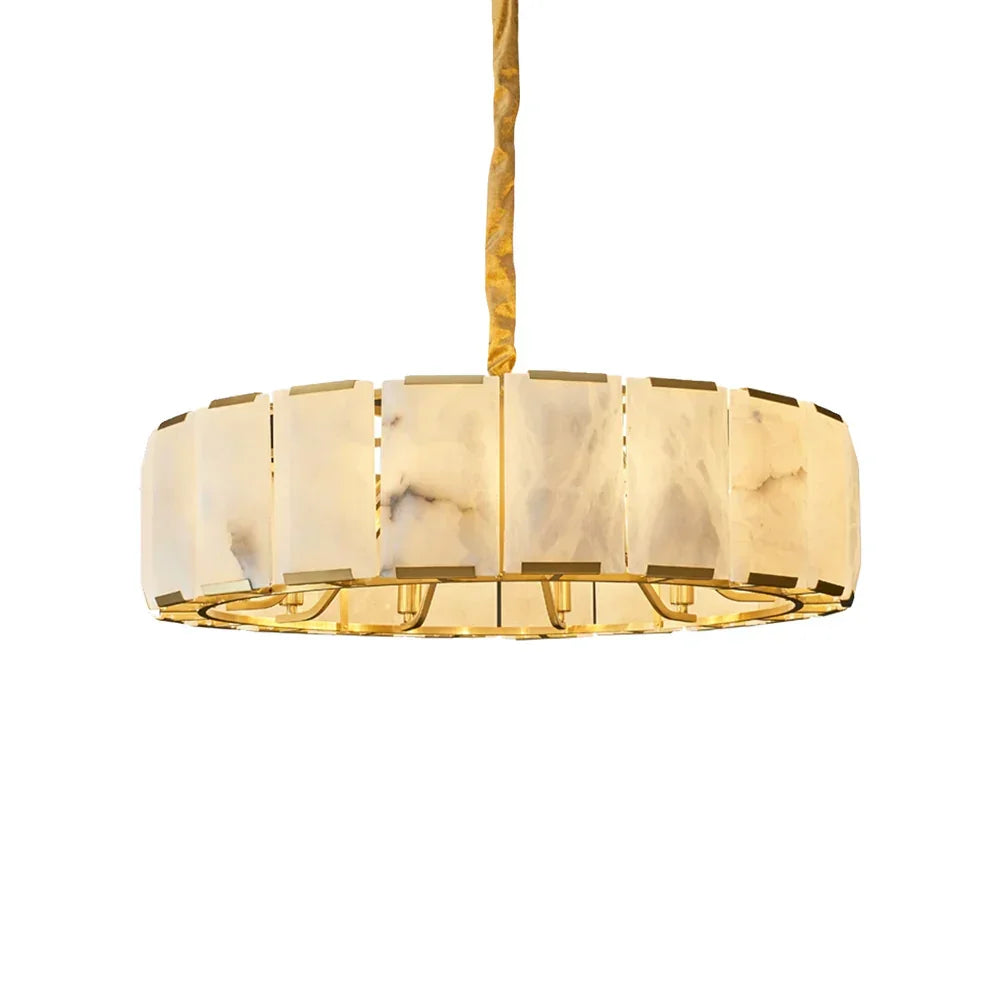Round Modern Alabaster Chandelier