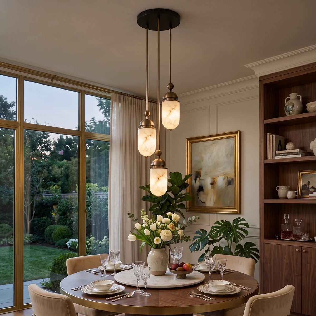 Tamsin Capsule Alabaster Rod Pendant Lamp