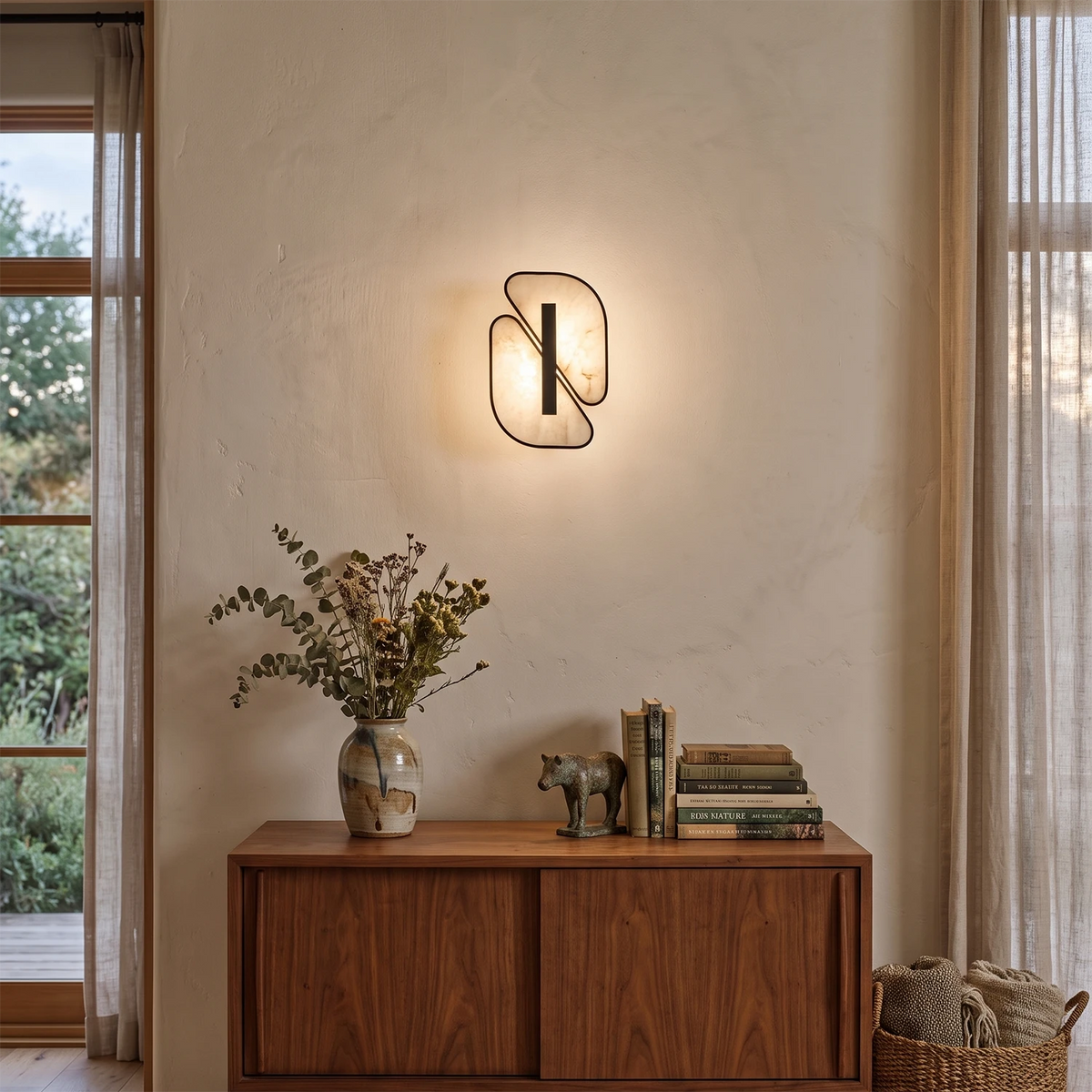 Solveig Overlapping Alabaster Wall Sconce