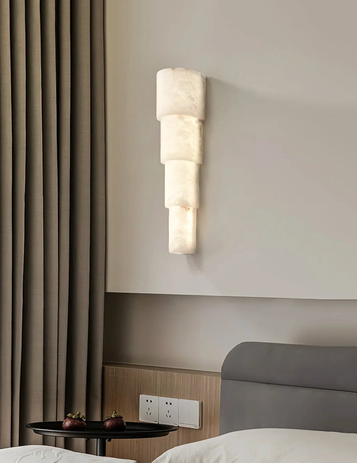 Semi Cylindrical Alba Cascade Alabaster Wall Sconce