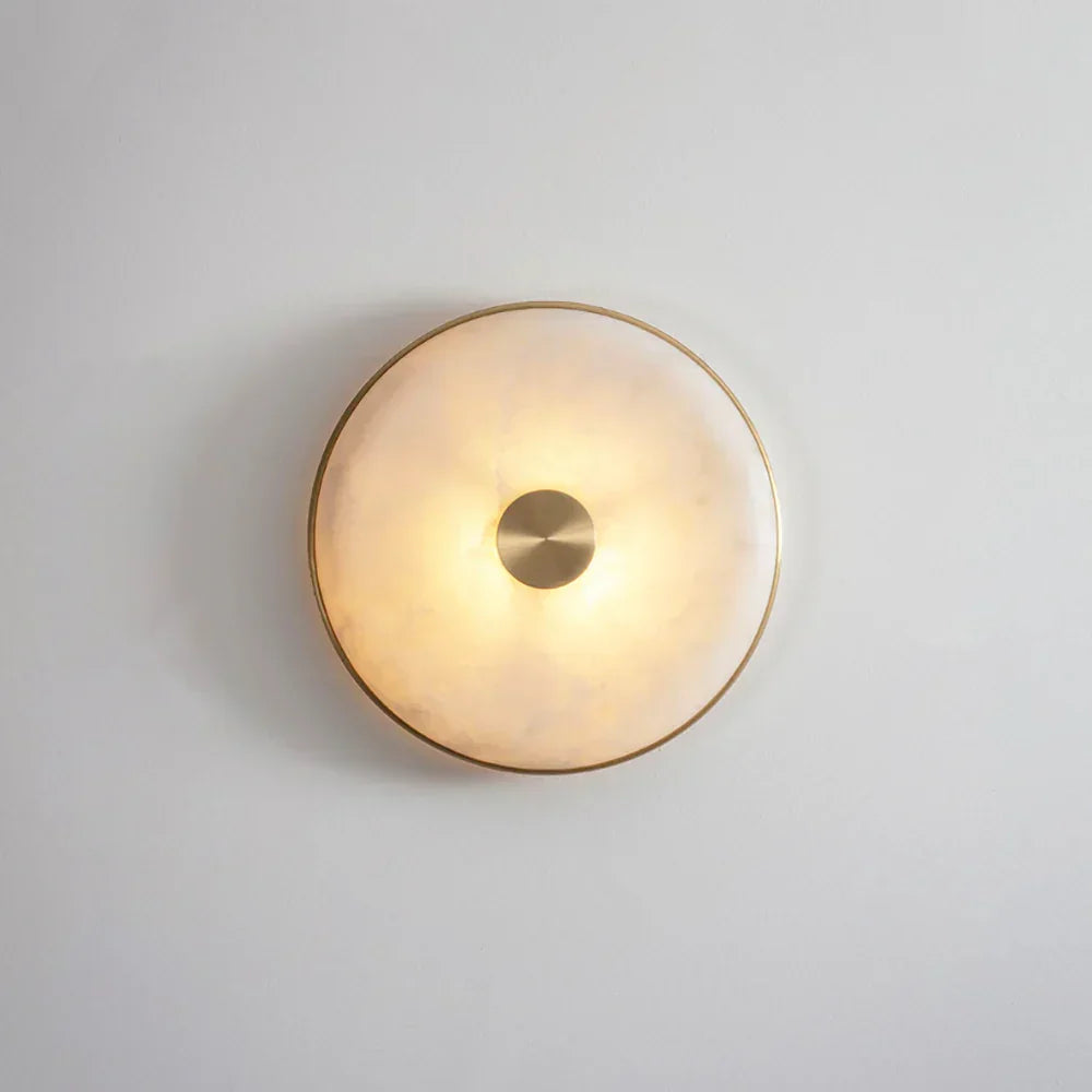 Round Beran Alabaster Wall Light