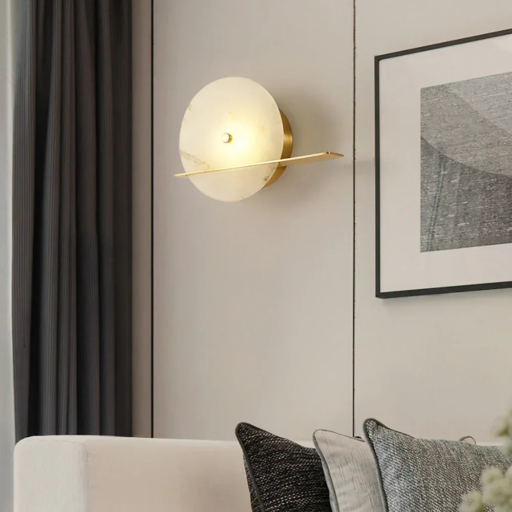 Alabaster Modern Round Wall Sconce