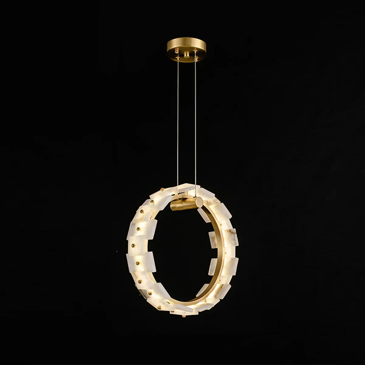 Vertical Ring Alabaster Pendant Lamp