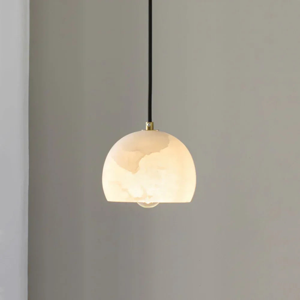 Semicircular Alabaster Pendant Light