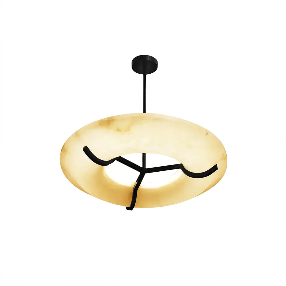 Round Carve Alabaster Pendant Light