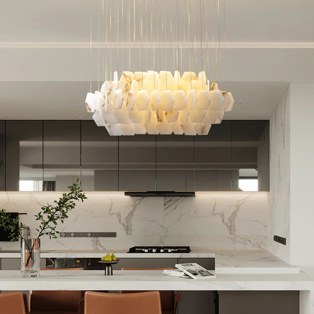 Natural Alabaster Chandelier