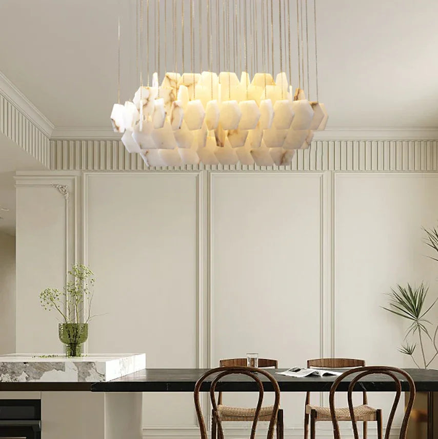Natural Alabaster Chandelier