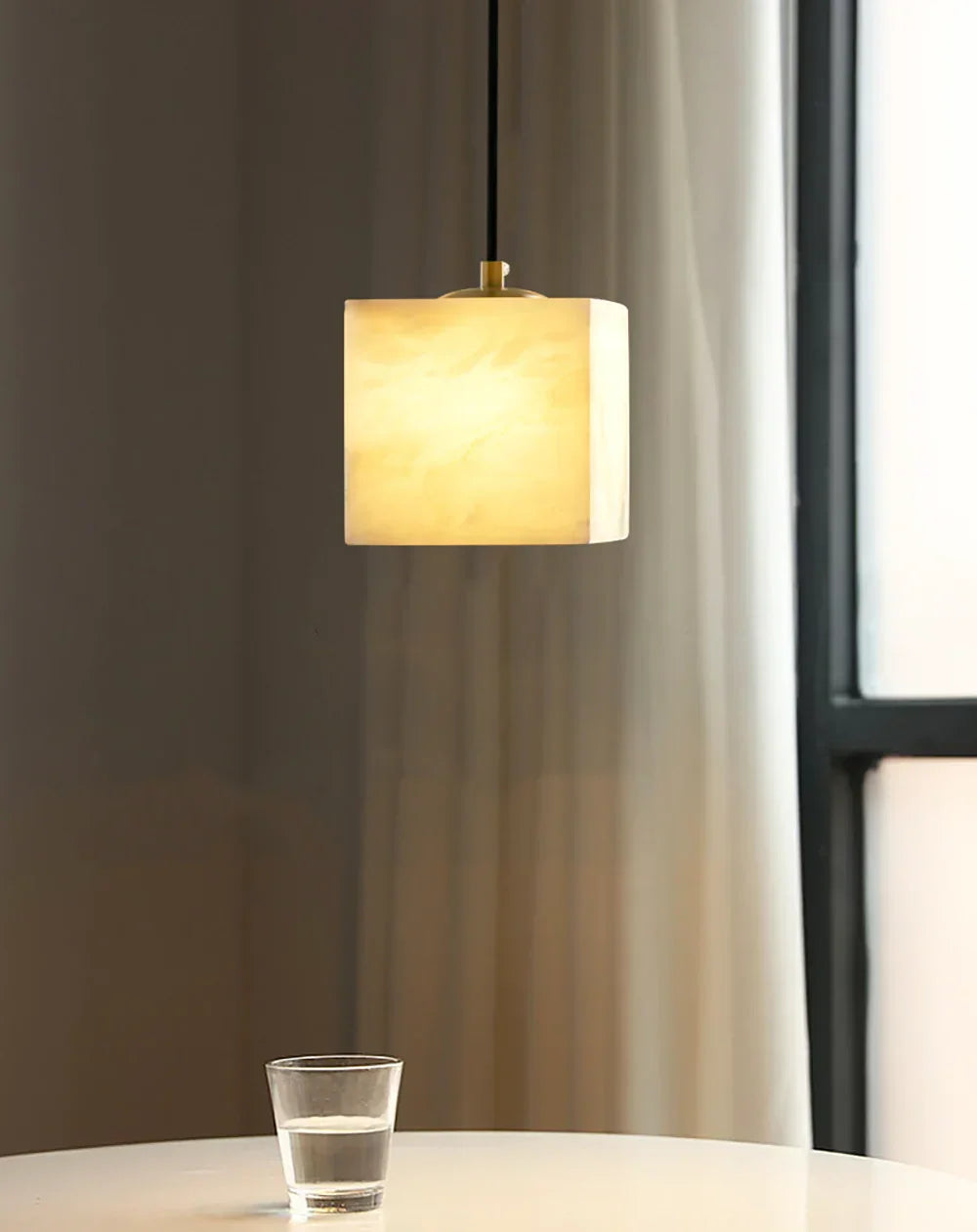 Alabaster Square Pendant Light