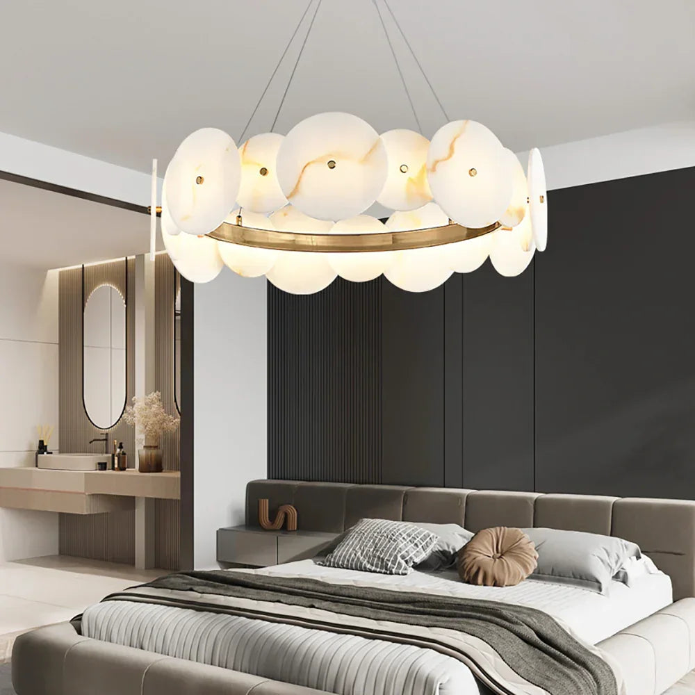 Alabaster Multiple Round Chandelier