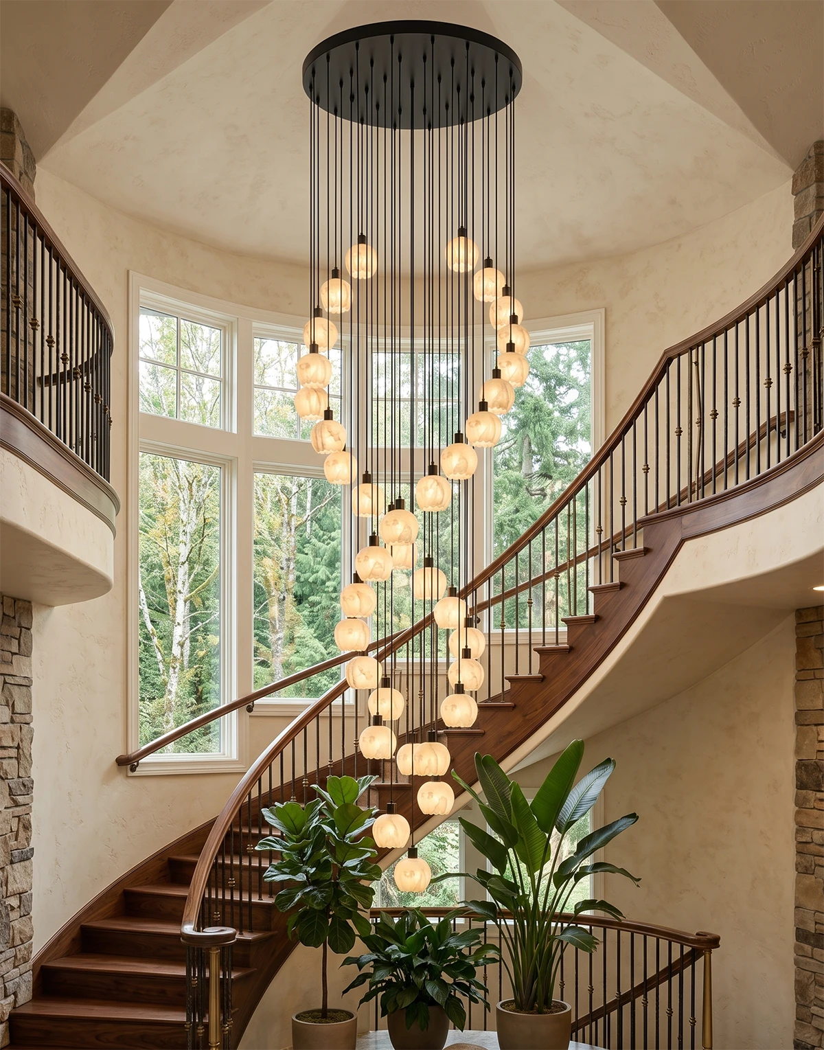 Alabaster Petal Cluster Chandelier