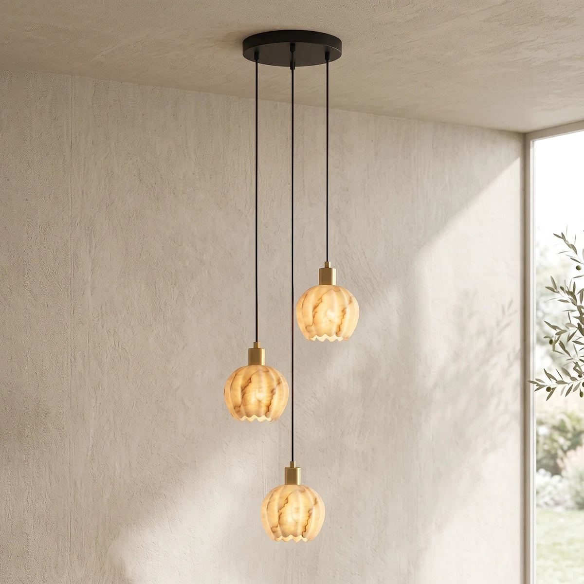 Alabaster Petal Cluster Chandelier