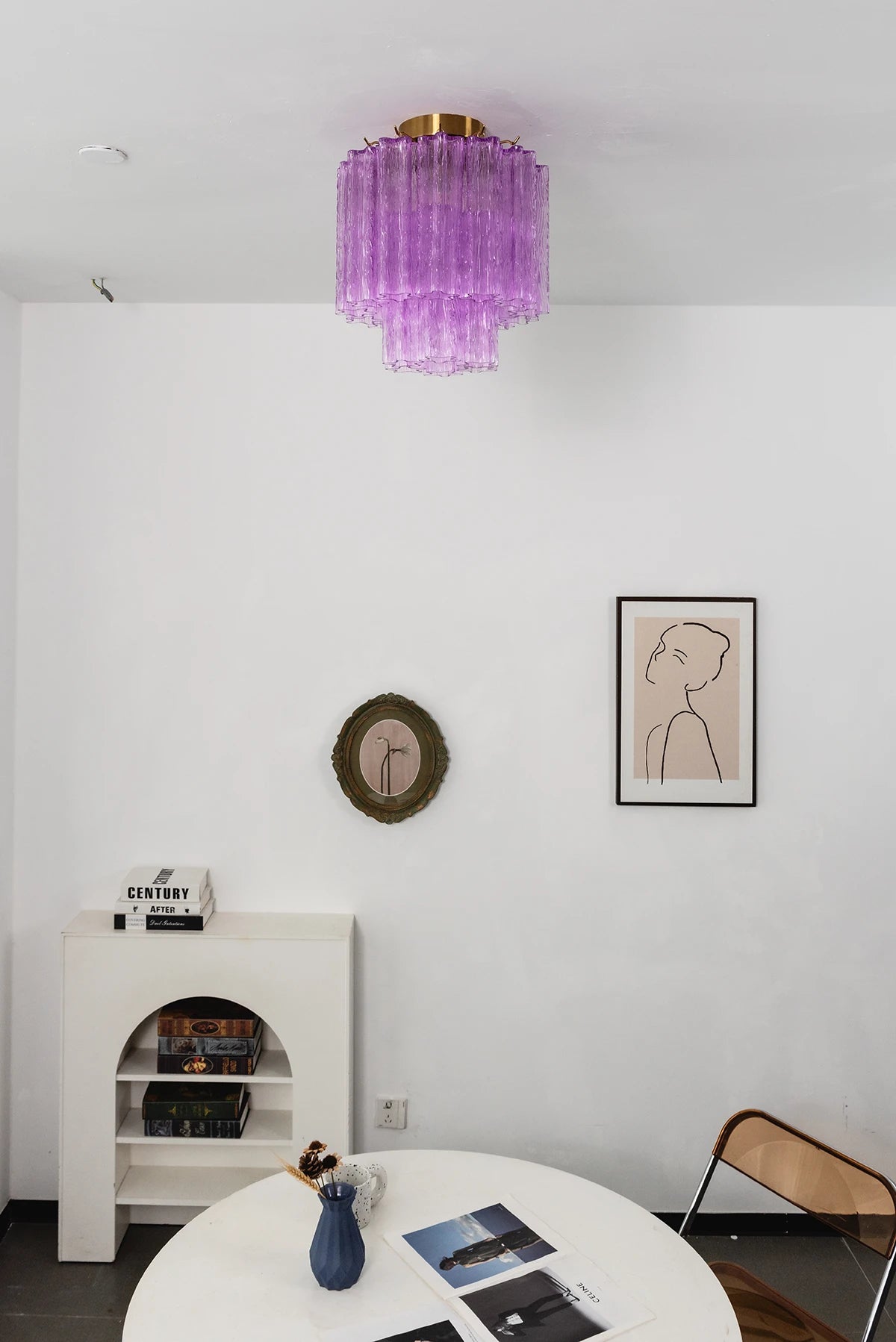 Solaine Tiered Textured Glass Flush Mount Ceiling Light