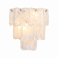 Marea Fold three-tier art glass wall sconce clear cloud silver
