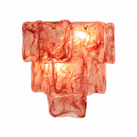 Marea Fold three-tier art glass wall sconce pink gold