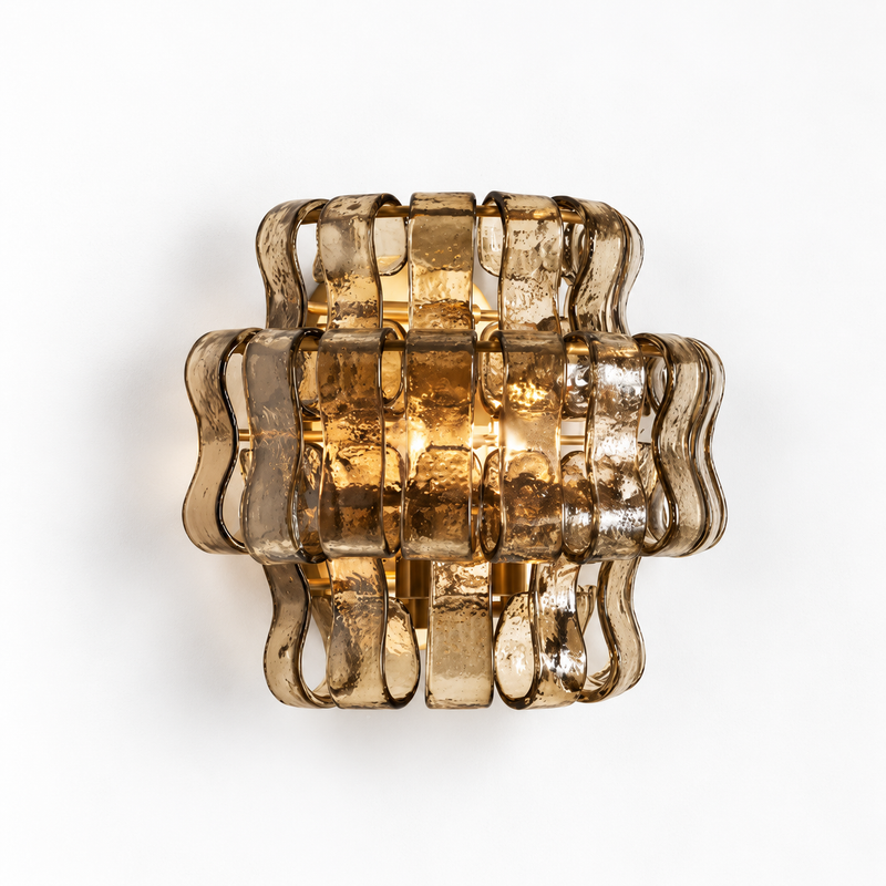 Ondelle Rippled Handmade Glass Wall Sconce